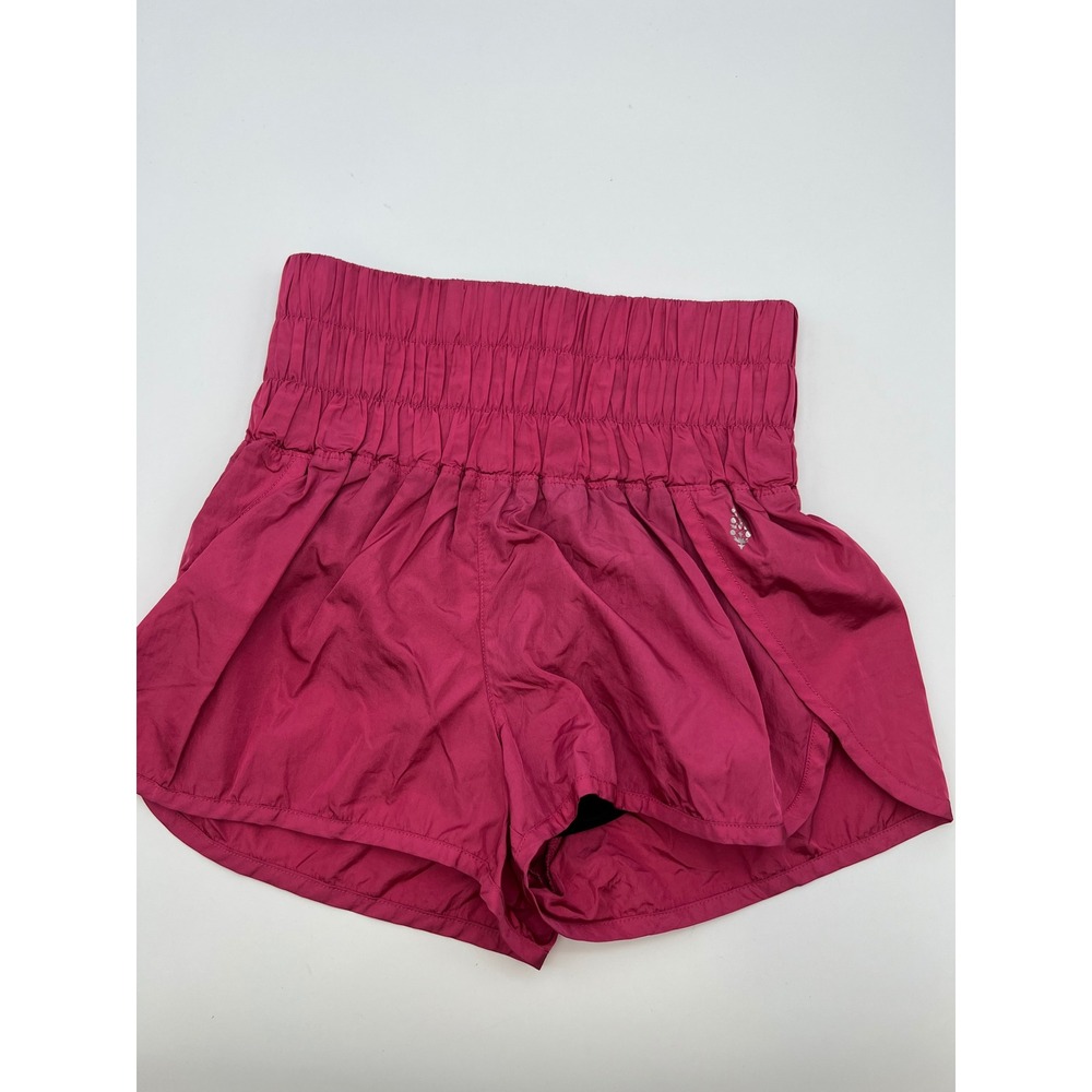 FREE PEOPLE Movement Way Home Shorts Women XS Pink High Rise Smocked Athletic